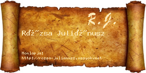 Rózsa Juliánusz névjegykártya